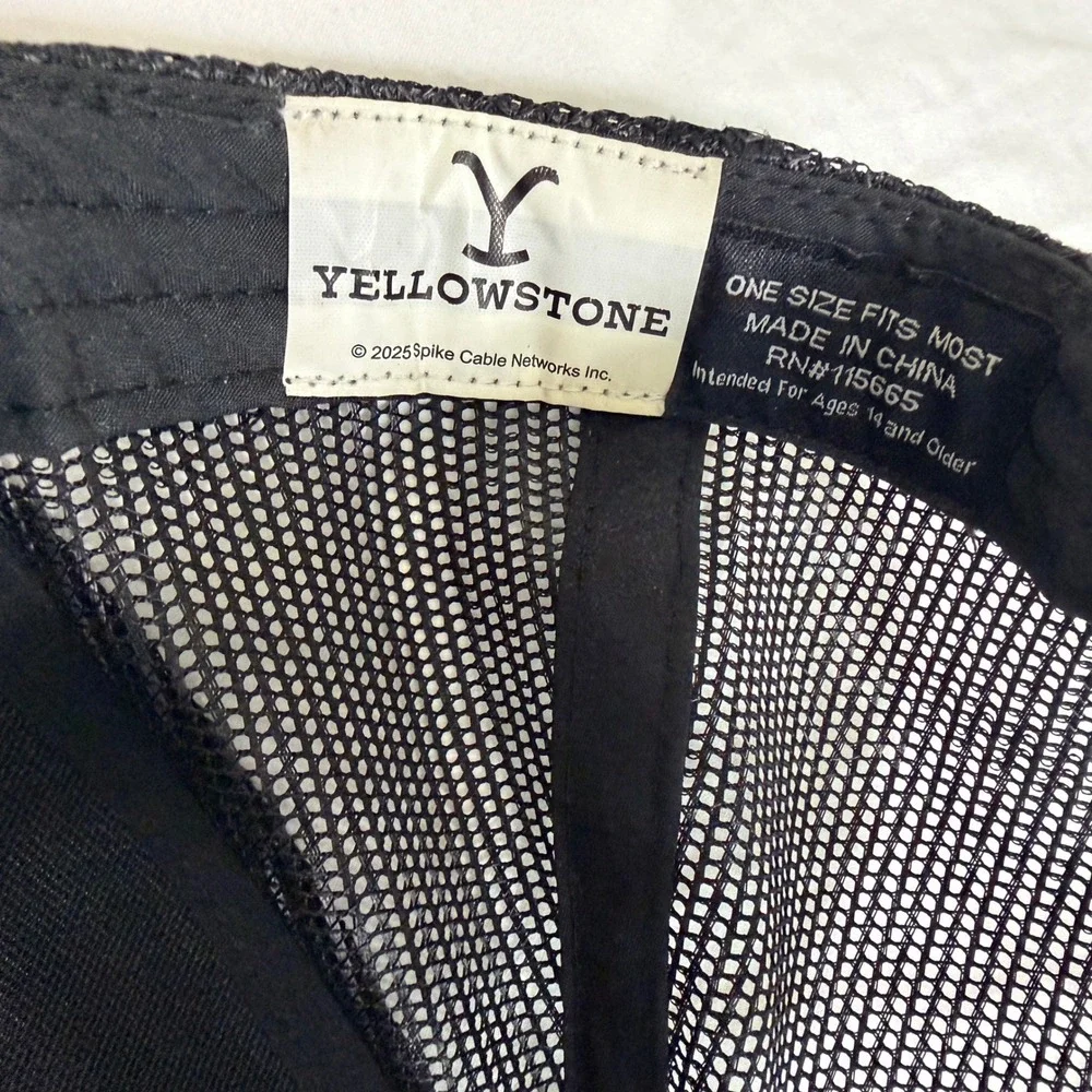 Yellowstone Dutton Ranch Trucker Hat Black Mesh Snapback Cap One Size Fits Most